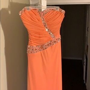 B Darlin Peach Prom Dress